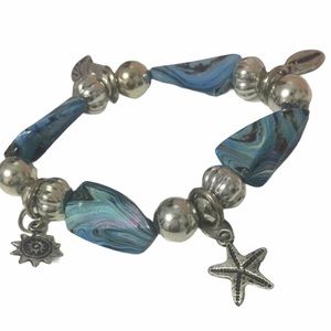 Blue & silver charm bracelet